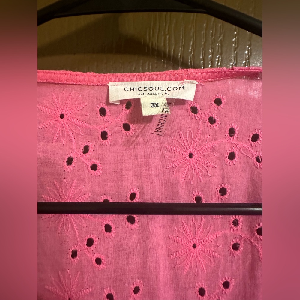 Chic Soul, hot pink top, 3x